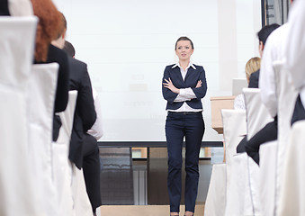 Image showing business woman giving presentation