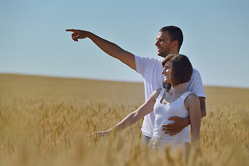 Image showing happy couple in wheat field