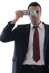 Image showing Business man holding money