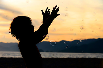 Image showing Boy with bubbles