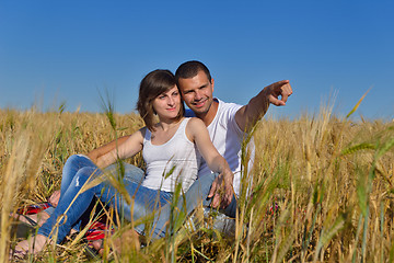 Image showing happy couple in wheat field