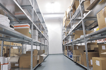 Image showing medical factory  supplies storage indoor