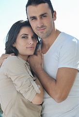 Image showing couple relaxing on balcony