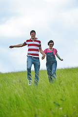 Image showing romantic young couple in love together outdoor