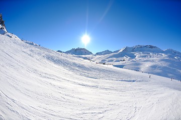 Image showing High mountains under snow in the winter