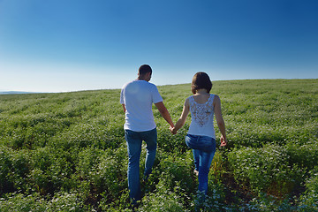 Image showing happy couple in wheat field