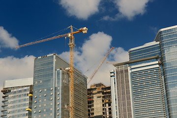 Image showing Construction site with crane