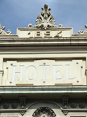 Image showing Old hotel close-up