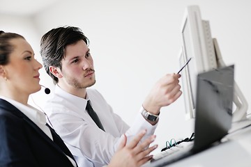 Image showing business people group working in customer and help desk office