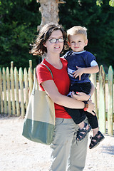 Image showing woman and child have fun outdoor