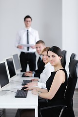 Image showing business people group working in customer and help desk office