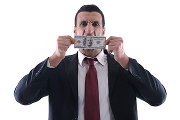 Image showing Business man holding money