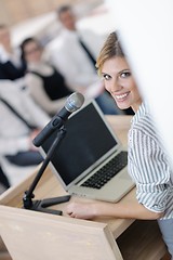 Image showing business woman giving presentation