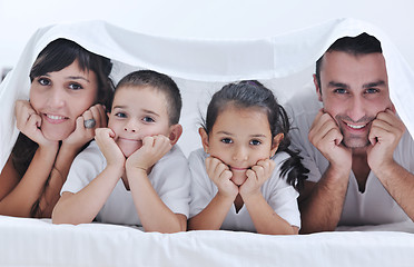 Image showing happy young Family in their bedroom