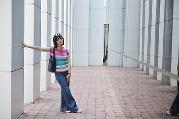 Image showing beautiful young woman in the city