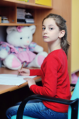 Image showing girl doing homework