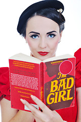 Image showing beautiful young woman read book