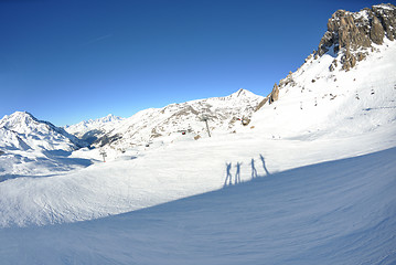 Image showing High mountains under snow in the winter