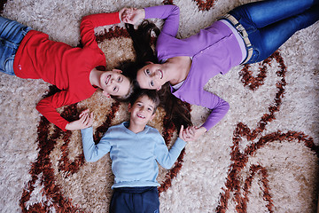 Image showing happy young family have fun at home