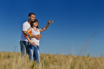 Image showing happy couple in wheat field