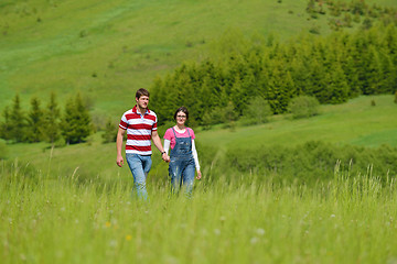 Image showing romantic young couple in love together outdoor