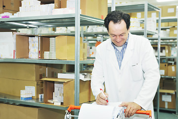 Image showing medical factory  supplies storage indoor