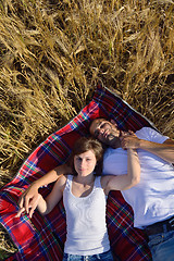 Image showing happy couple in wheat field