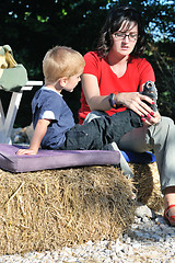 Image showing woman and child have fun outdoor