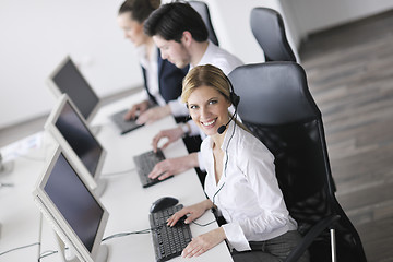 Image showing business people group working in customer and help desk office