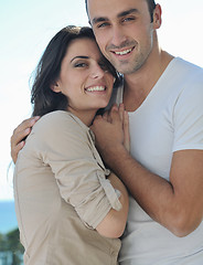 Image showing couple relaxing on balcony