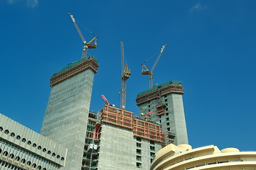 Image showing Construction site with crane