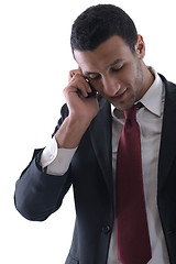 Image showing business man with  mobile phone
