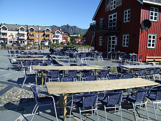 Image showing Cafe in a small Scandinavian town