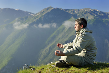 Image showing fresh sunrise at mountain