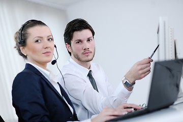 Image showing business people group working in customer and help desk office