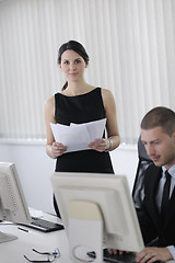 Image showing business people group working in customer and help desk office