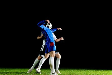 Image showing football players in action for the ball