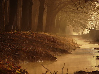 Image showing sunrise in beautiful alley