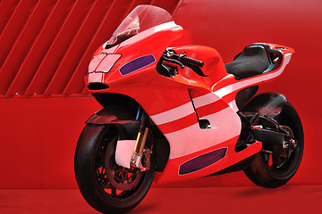 Image showing red motor bike