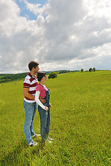 Image showing romantic young couple in love together outdoor