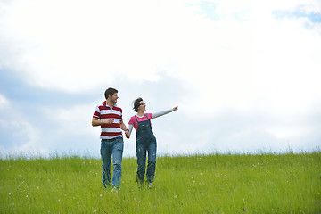 Image showing romantic young couple in love together outdoor