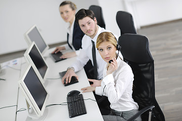 Image showing business people group working in customer and help desk office