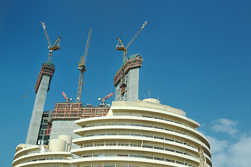 Image showing Construction site with crane