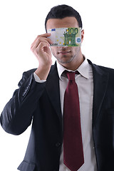 Image showing Business man holding money