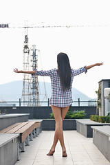 Image showing beautiful young lady posing in garden