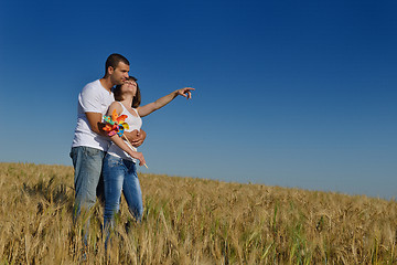 Image showing happy couple in wheat field