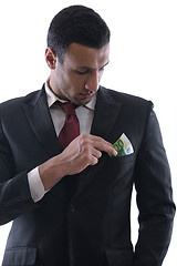 Image showing Business man holding money