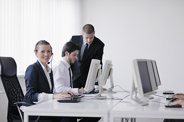 Image showing business people group working in customer and help desk office