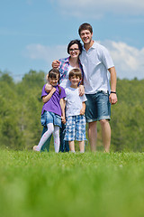 Image showing happy young family have fun outdoors