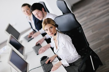 Image showing business people group working in customer and help desk office